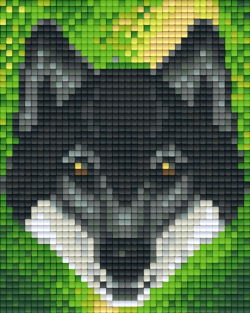 Wolf One [1] Baseplate Pixelhobby Mini mosaic Art KIt image 0